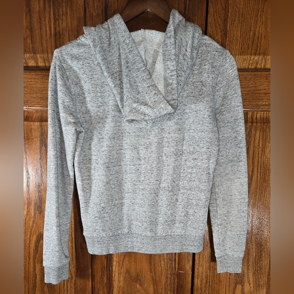 Pink 1/4 Zip Pullover Heather Gray Pockets Logo Hoodie sz XS - Picture 4 of 4